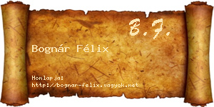 Bognár Félix névjegykártya